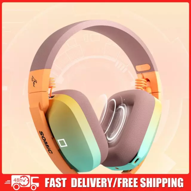Wireless Headphones Cool Light Gamer Headphone with Microphone 2 Sound Effects