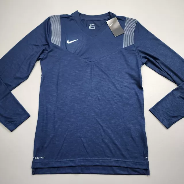 Nike Dri-FIT Team Player Long Sleeve UV Crew Neck Shirt CW3539 Navy Blue Size S