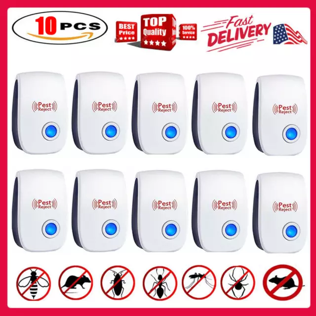 Electronic Pest Reject Control Ultrasonic Repeller Home Bug Rat Spider Roaches