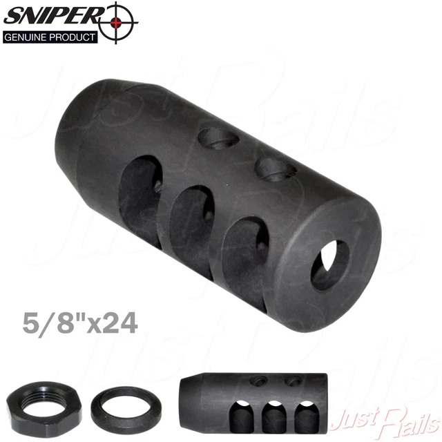 TACFUN Short Muzzle Brake 5/8x24 Thread – For .308 300BLK 7.62 300WIN (Includes Washer)