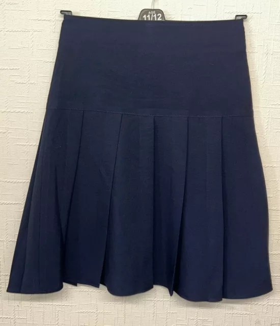 Girls Ladies Drop Waist Skirt Navy Work School College Uniform