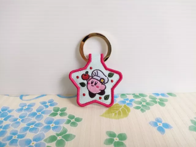 Hoshi no Kirby Kirby Cafe Ltd Star Embroidery Key Ring Kirby Apple Brand New!