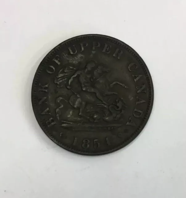 1854 Bank of Upper Canada halbe Penny Token Kupfermünze