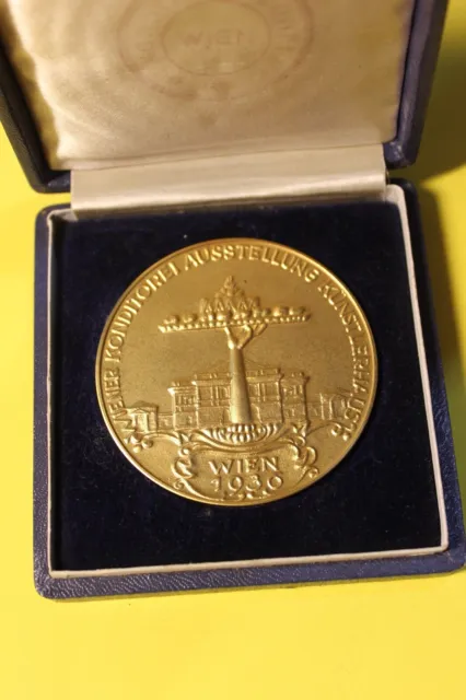 5,5cm Medaille 8cm Etui Verdienst Wiener Konditorei Ausstellun Künstlerhaus 1936