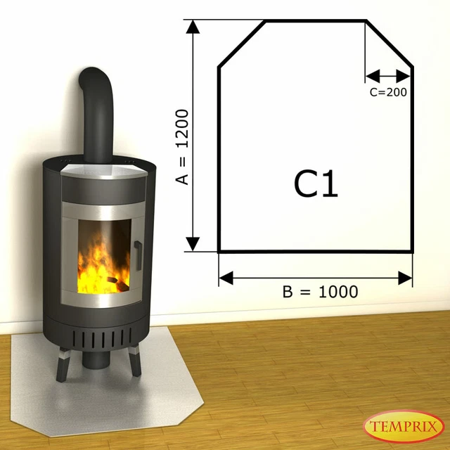 Estufa Placa Del Suelo Protección De Chispas Placa De Chimenea Acero Inox. Horno