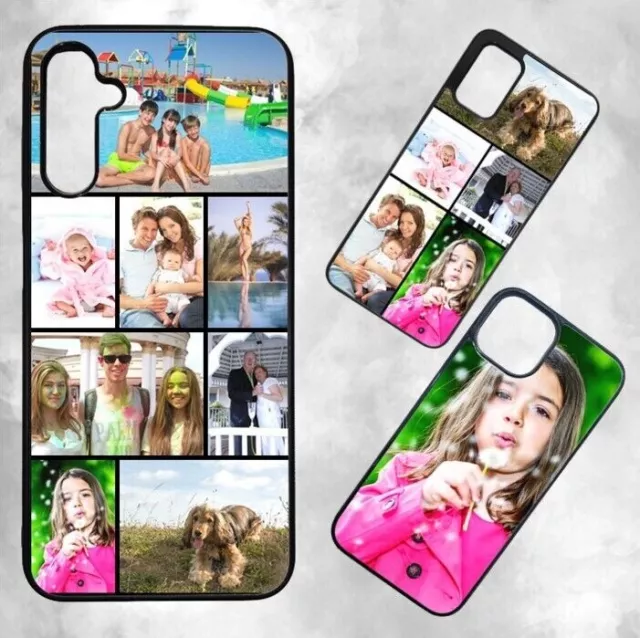 PERSONALISED Silicone Rubber sided Phone Case for Samsung iPhone PHOTO collage