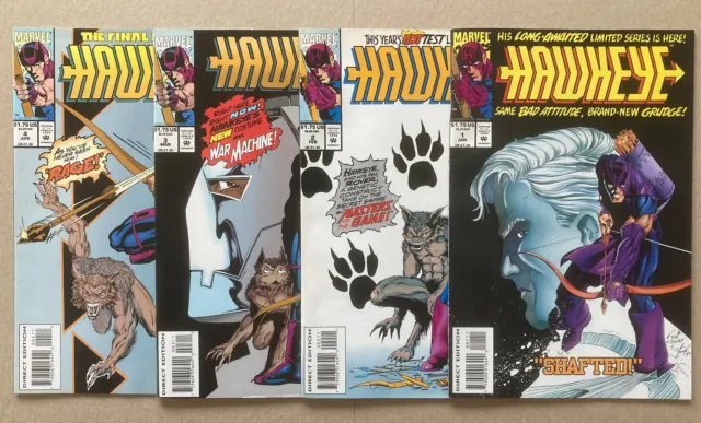 Hawkeye 1-4 2nd series, complete set 1994, VF+ to VF/NM, Marvel comics