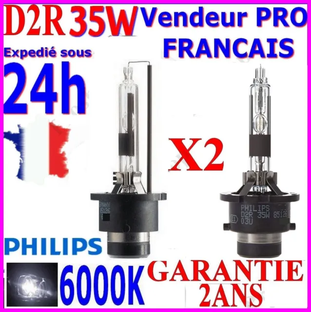 2 AMPOULES LAMPES AU XENON D2R PHILIPS 85126+ 85V 35W P32D-3 85126VIC1 6000K 12v