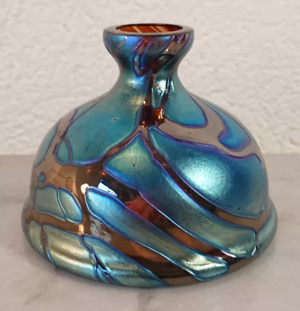 kleine irisierende Joska Waldglashütte Glasvase Vase Studioglas Kunstglas 270 g