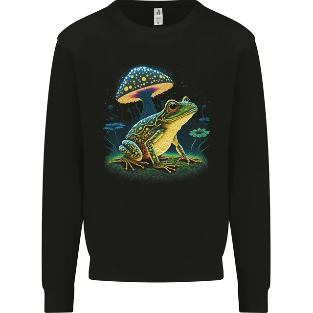 A Trippy Frog Magic Mushrooms LSD Mens Sweatshirt Jumper