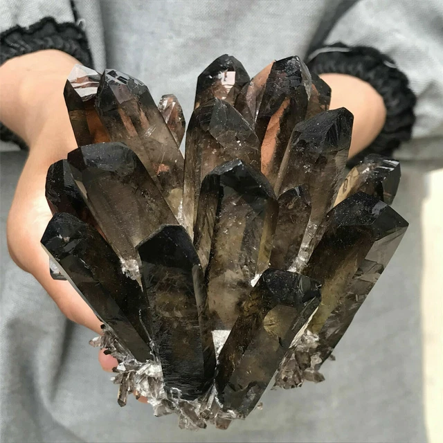 new Healing random delivery Natural Smoky Black Quartz Cluster Crystal Specimen