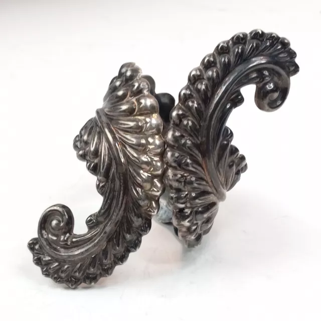 1940's Taxco Fern Clamper Cuff Mexican .940 Silver Modernist Bracelet Marked