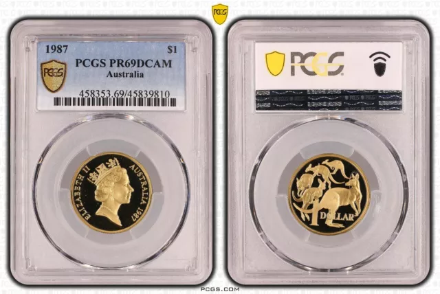1987 Proof One Dollar $1 Australia PCGS PR69DCAM FDC UNC #3786
