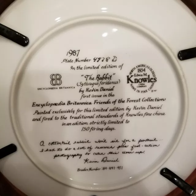 The Rabbit by Kevin Knowles Friends Of The Forest Collection Plate 2