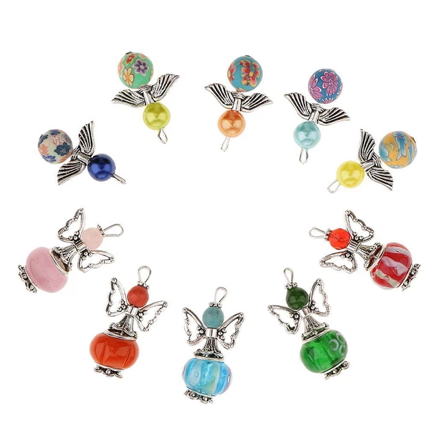 10 Stück Mixed Angel Charms Perle Acryl Perle Anhänger DIY Schmuck