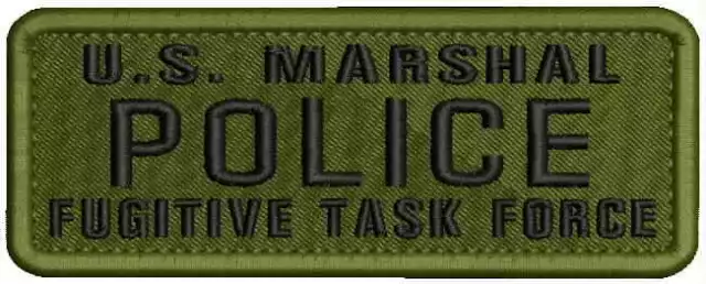 POLICE H S I TASK FORCE EMBROIDERY PATCH 4X10 AND 3X6 hook on back BLK/GRAY  