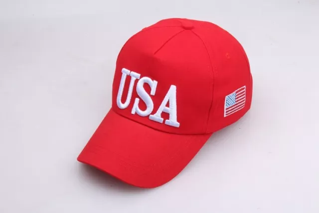 USA Stars and Stripes Embroidery Trucker Baseball Snapback Adjustable Hat Cap 3