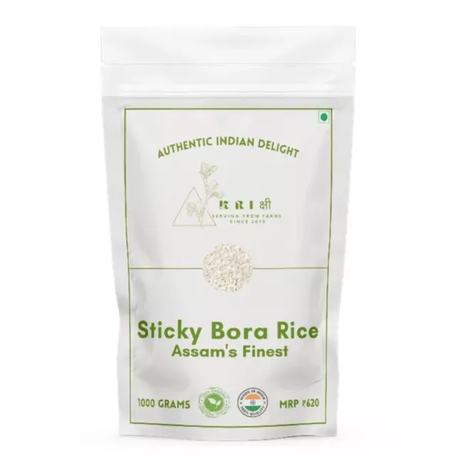 Krishi Premium Organic Assam Sticky Bora Rice [Pack of 1] No Added Colours