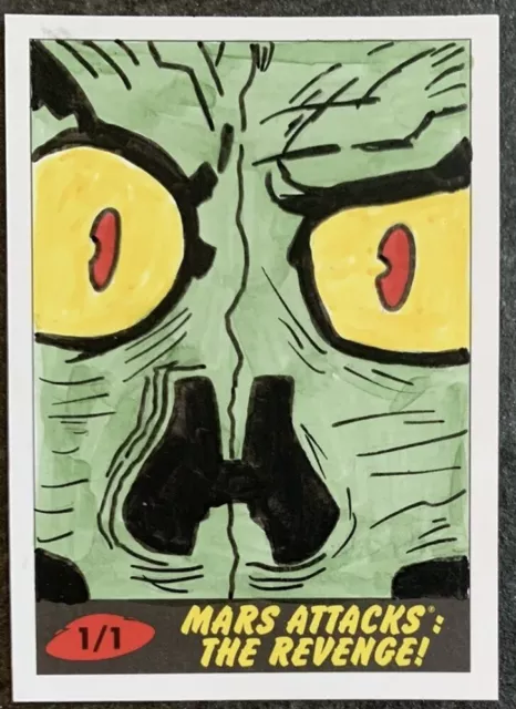 2017 Topps Mars Attacks The Revenge Face Out Of Place Ibrahim Ozkan Sketch Card