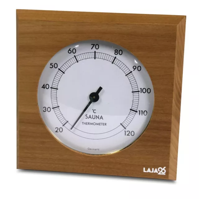 Sauna Accesorio LaJa26 Precisión Termómetro Thermo Madera de Álamo Macizo