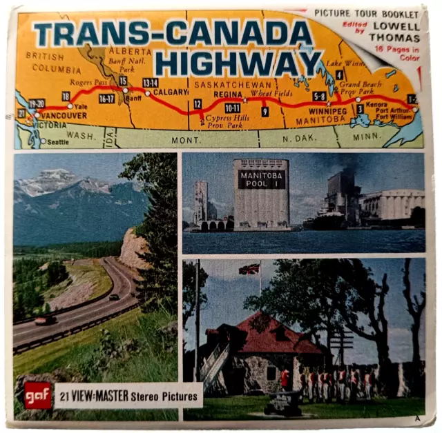 3x VIEW MASTER 3D REEL ⭐ TRANS-CANADA HIGHWAY ⭐ Stereo Bildscheiben Set A 002