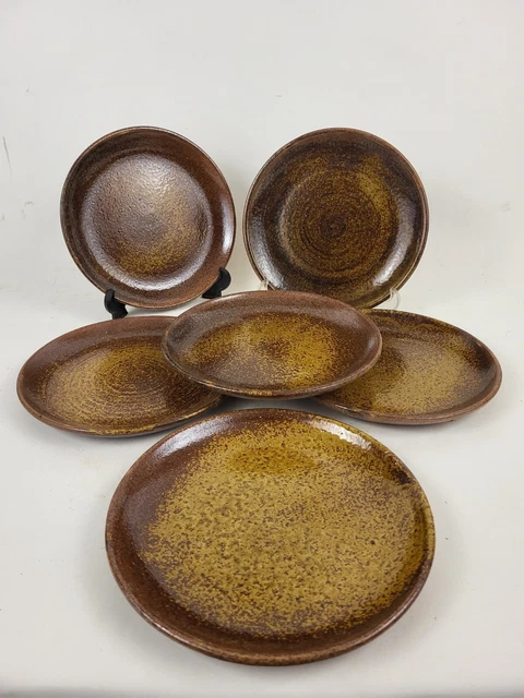 6 assiettes en grès Daniel Auger - Puisaye - Céramique