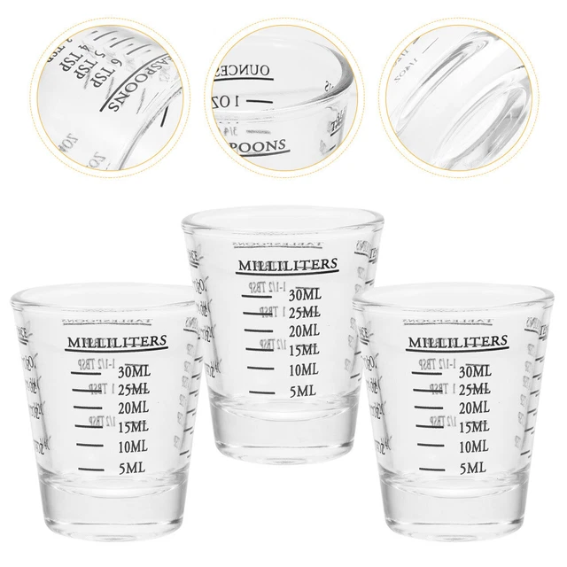 3 pz Bicchieri Espresso Barra Misura Jigger Oncia Tazza Caffè