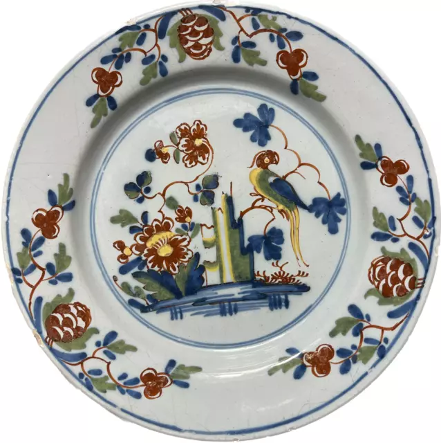 Antique 18th century Lambeth English Delftware tin glazed plate Delft (1)