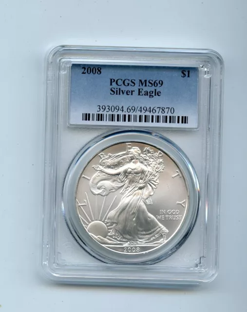 2008 $1 American Silver Eagle (MS69) PCGS