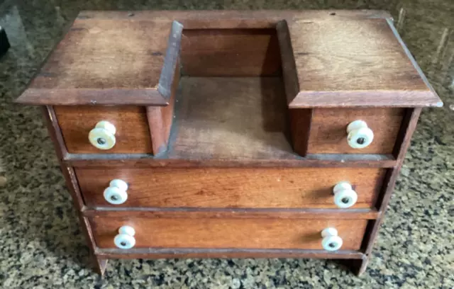 Antique Miniature American Walnut Salesman Sample Doll Child’s Chest Dresser