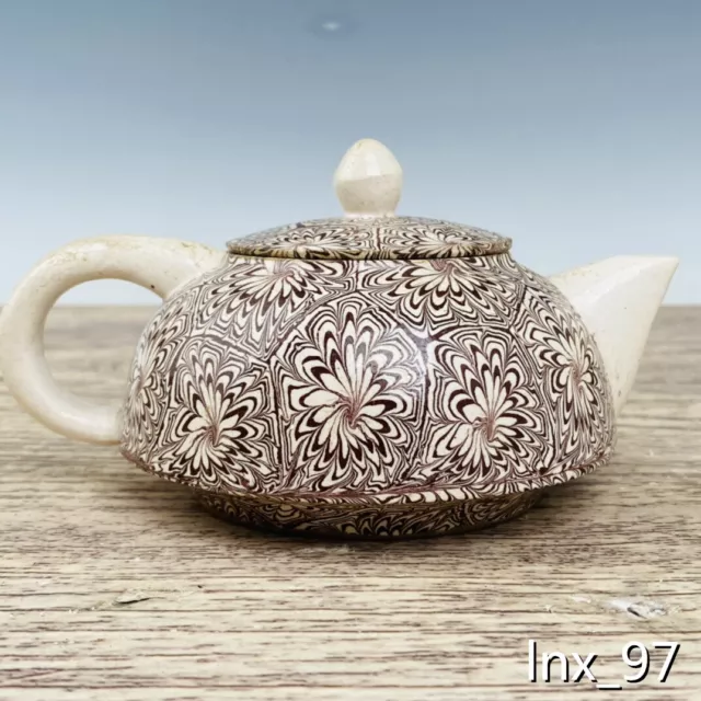 6" Chinese old porcelain glue fetus porcelain  mark Boutique tea kettle