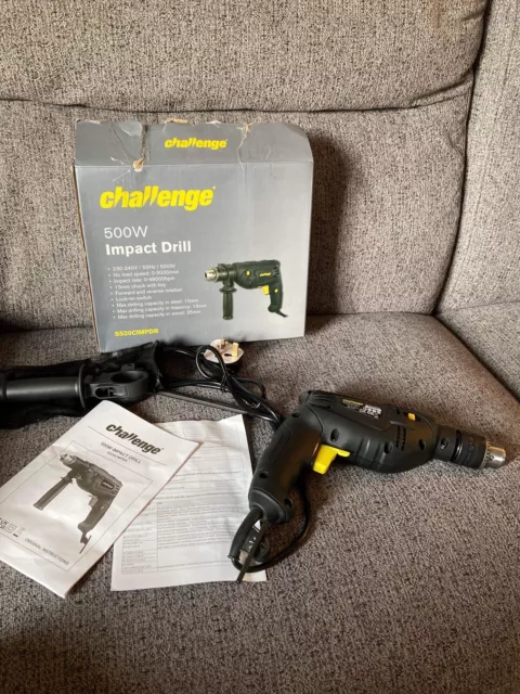 CHALLENGE CORDED IMPACT Drill 500W 16.99 PicClick UK