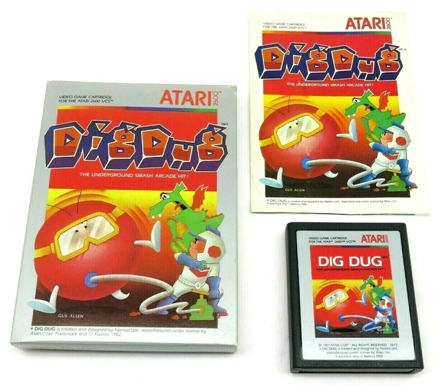 Jeu Dig Dug Atari 2600 VCS - Cartouche Vintage 1987 - Avec Manuel - Testée