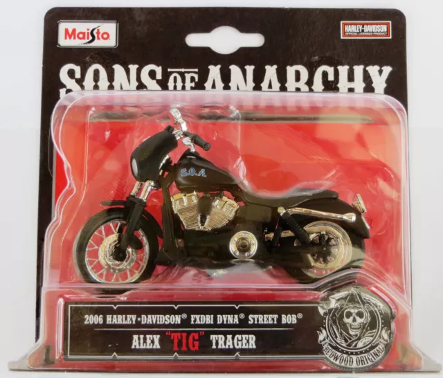 Sons of Anarchy "Tig" Harley Davidson FXDBI Dyna Street Bob 1:18 Die Cast Bike