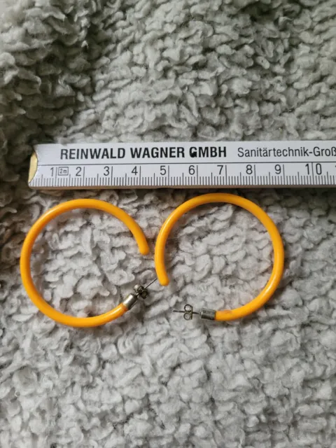 Ohrringe Ohrstecker Creolen Plastik orange