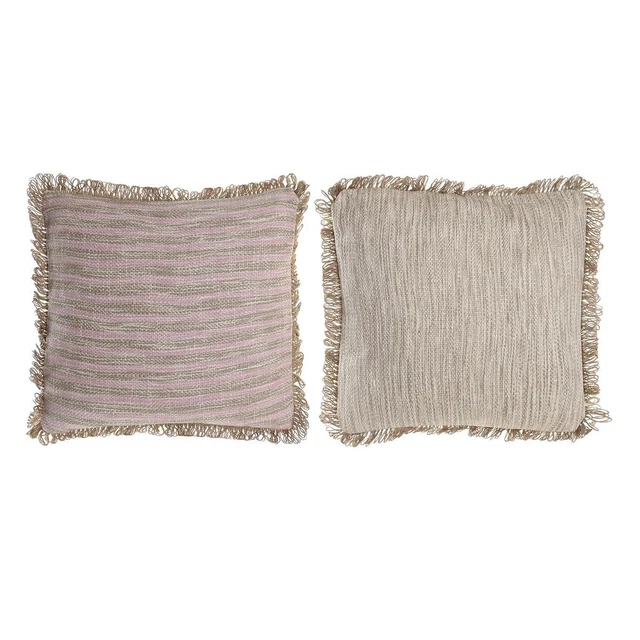 Coussin DKD Home Decor Frange Coton 2 Unités (45 x 15 x 45 cm)