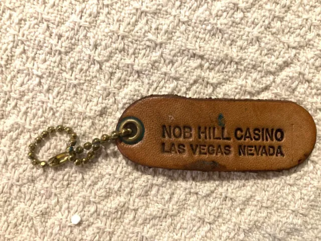 Nob Hill Lounge Restaurant Casino Vintage Leather Key Chain FOB Las Vegas Nevada