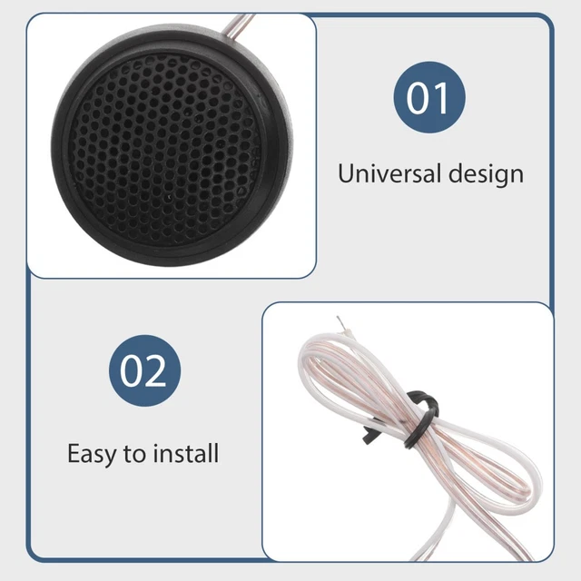 CAR AUDIO DOME Tweeter Speaker Plastic Alloy Compact Easy Installation ...