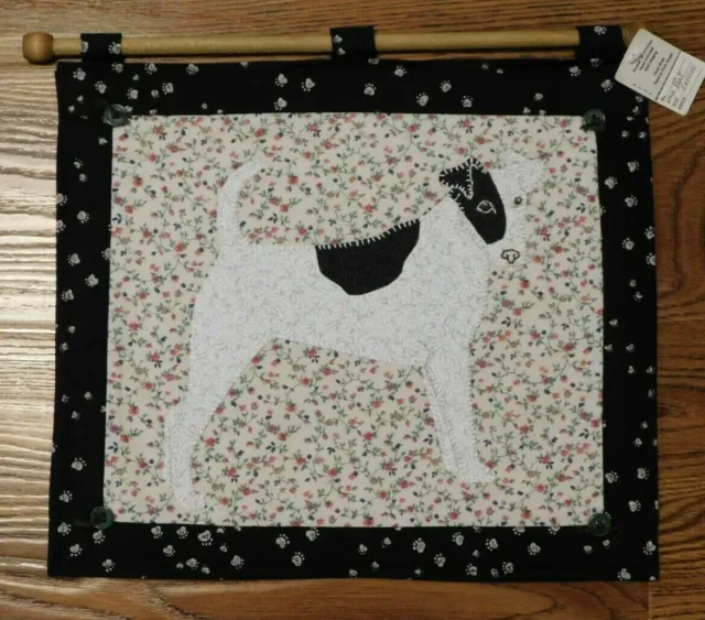 Handmade Rat Terrier Dog Hand Stitched Wall Hanging