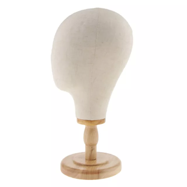 Canvas   Styling Cap Jewelry Toupee Display Mannequin Manikin Stand Beige