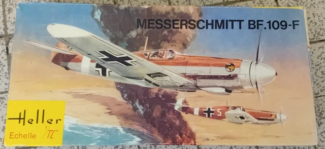 Maquette avion HELLER MESSERSCHMITT BF.109-F  1974 Eche 1/72 Neuf
