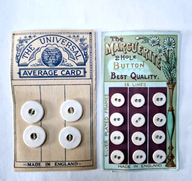 Vintage Linen Buttons, Marguerite, Silver plated & The Universal