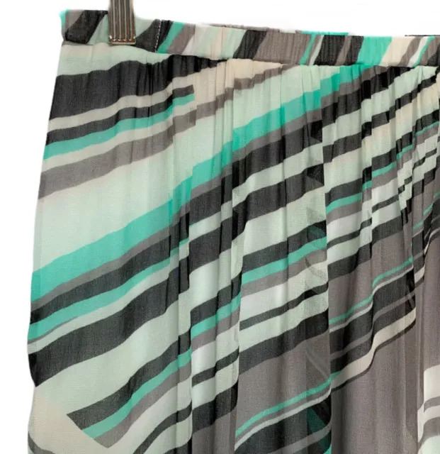 Ella Moss NWT Kalediscope Green/Gray/White Mini-Length Skirt Size Large 2