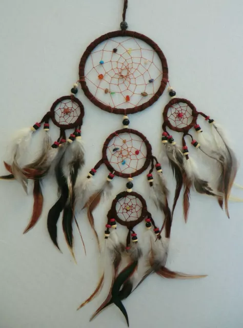 12 cm x 40 cm Braun Leder Dreamcatcher Traumfänger Indianer Geburtstag Kinder