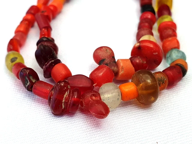 Beautiful Old Beads Ancient Multi Color Glass Beads Jewelry Necklace