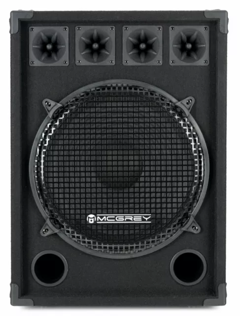 Paar 15" (38cm) DJ PA Lautsprecher Club Bass Subwoofer Party Box Set 1600 Watt 3