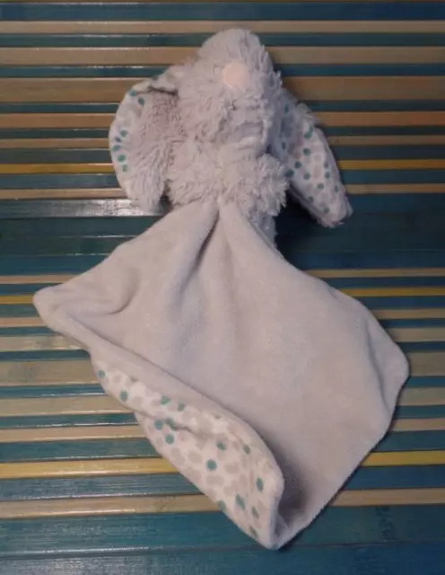 S6 / doudou peluche lapin gris mouchoir pois vert gris PREMAMAN ORCHESTRA