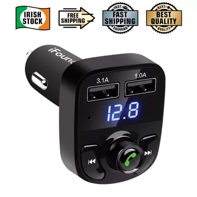 Bluetooth Car MP3 FM Wireless Transmitter Dual USB 3.1A Charger Kit Handsfree
