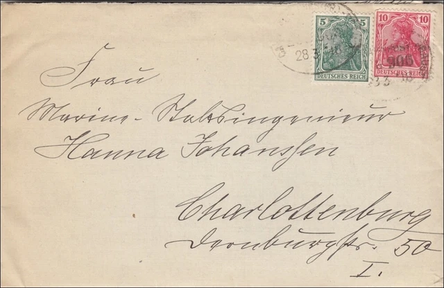 Polen:Brief aus Karthaus/Westpreussen nach Charlottenburg 1918. Brief mit Inhalt