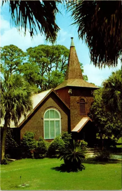 Postcard Faith Chapel Jekyll Island Georgia,